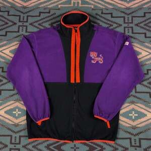 Columbia Clemson Tigers Fleece Men’s Jacket Collegiate NCAA Large Color Block